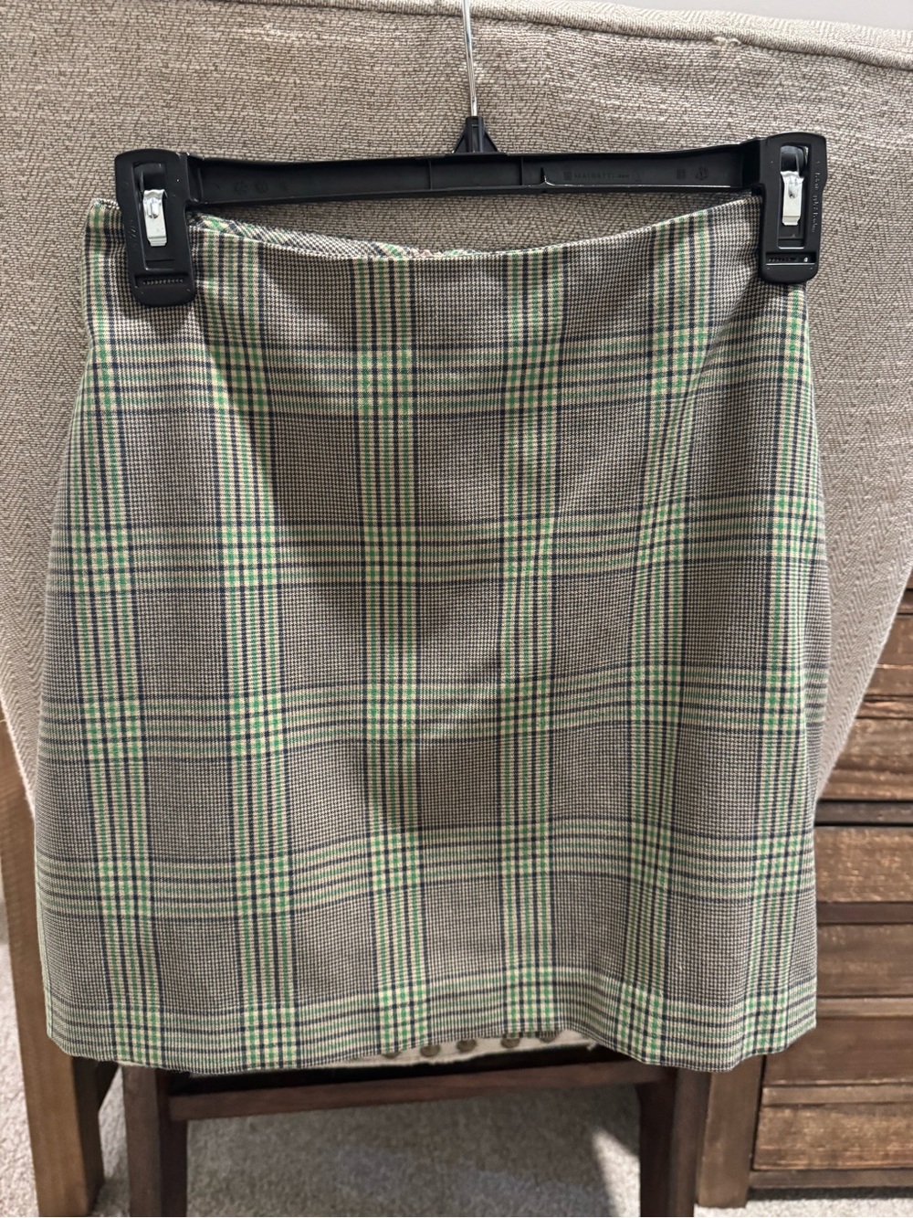 Aritzia Wilfred Plaid Mini Skirt in Green and Tan 0